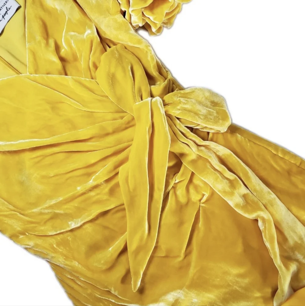 Marigold Velvet Ruched Cocktail Dress XS - Caroline Fame + Partners Free People